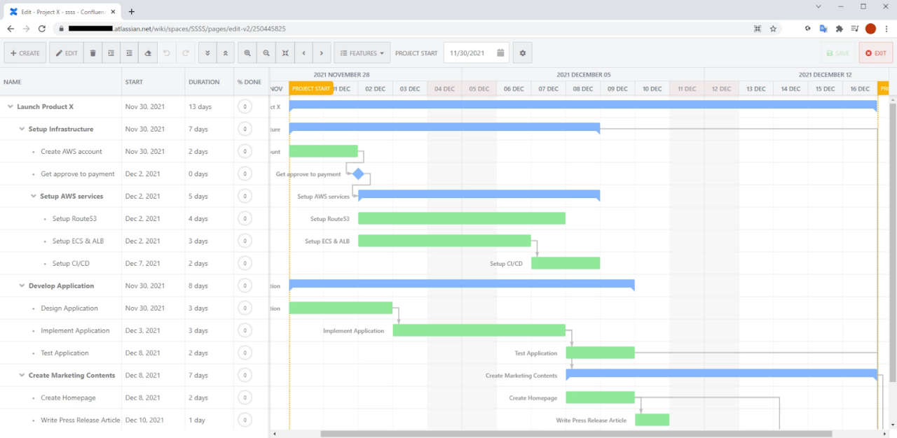 Gantt Chart Planner for Confluence Fast and Easy Charts